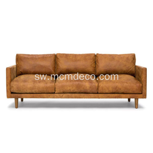 Sofa ya ngozi ya Nirvana Dakota Tan